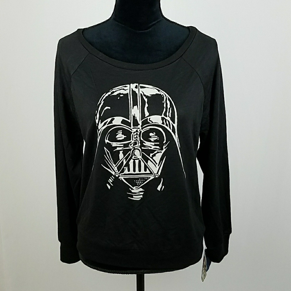 Star Wars women M black 3/4 sleeve‎ pullover Death Vader gothcore gorpcore